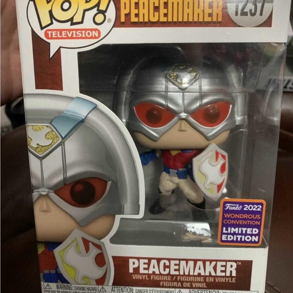 Funko Peacemaker Figure with Silver and Red Details